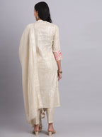Gota Work Parsi embroidery – Traditional Golden Ribbon Embroidery Kurta Set for Women