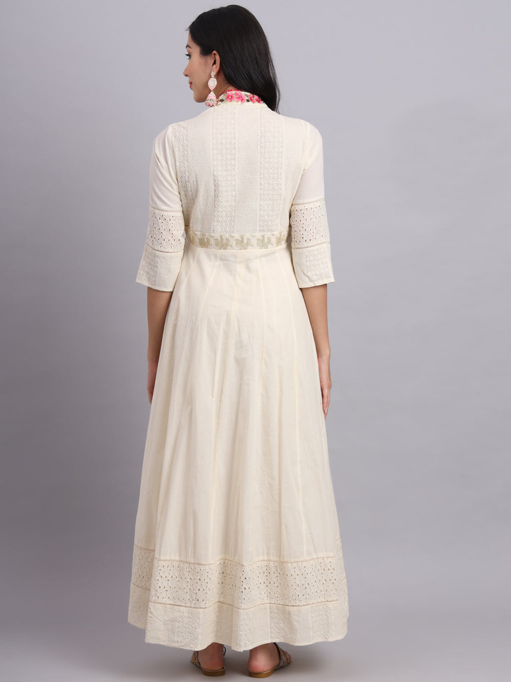 Floral Embroidered Side Tie Angrakha – Elegant Traditional Wear for Women