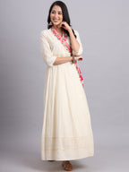 Floral Embroidered Side Tie Angrakha – Elegant Traditional Wear for Women