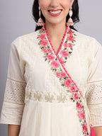 Floral Embroidered Side Tie Angrakha – Elegant Traditional Wear for Women