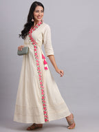 Floral Embroidered Side Tie Angrakha – Elegant Traditional Wear for Women
