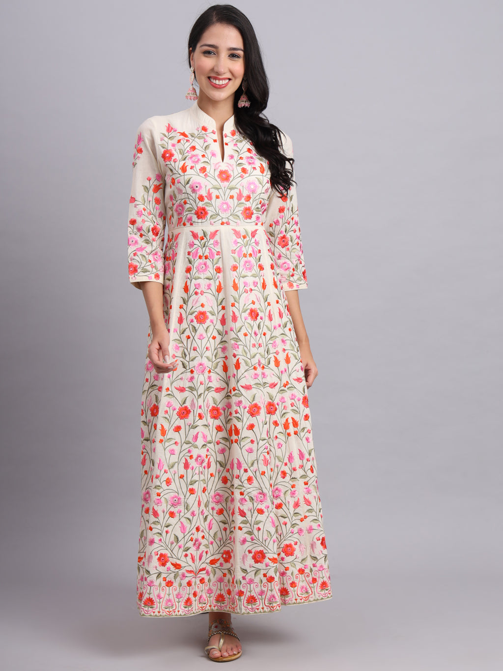 Rose Anarkali Dress with Lining – Perfect for Weddings & Festive Occasions
