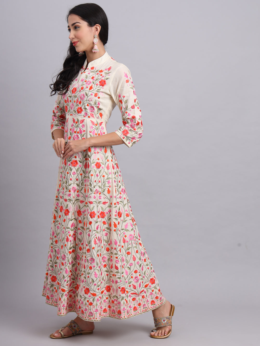 Rose Anarkali Dress with Lining – Perfect for Weddings & Festive Occasions