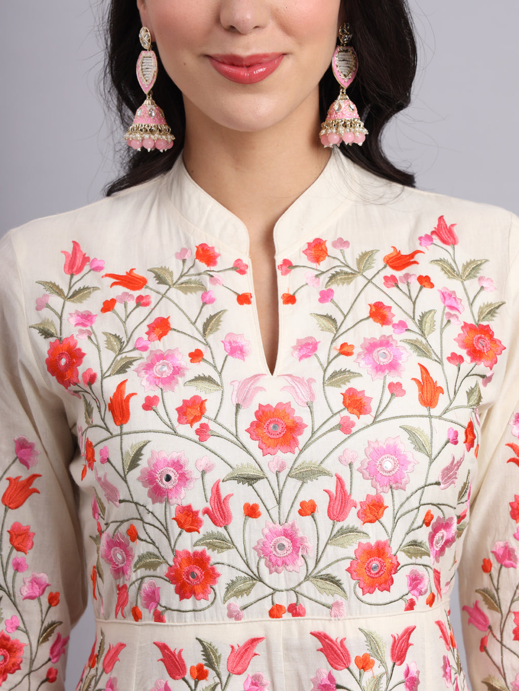 Rose Anarkali Dress with Lining – Perfect for Weddings & Festive Occasions