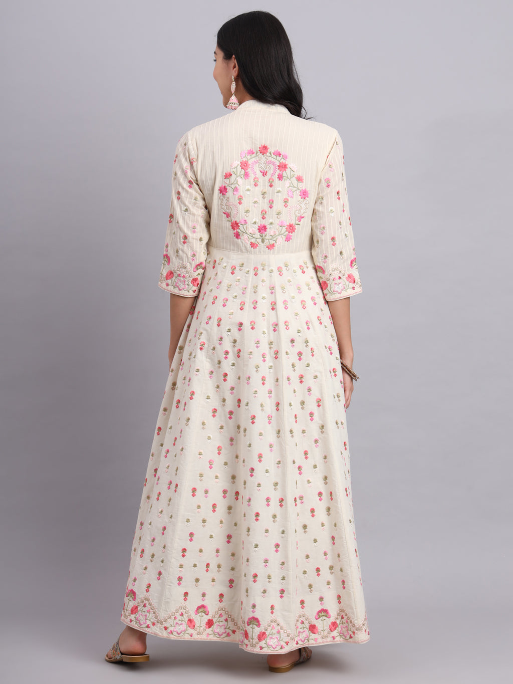 Pintex Anarkali Suit with Parsi Gara Work – Perfect for Weddings & Special Occasions
