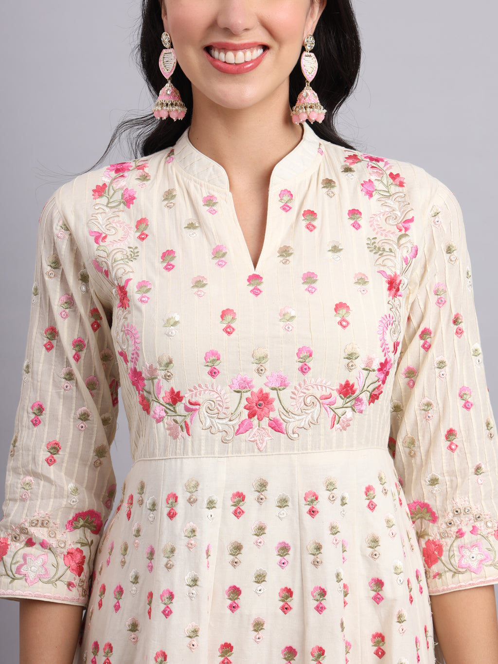Pintex Anarkali Suit with Parsi Gara Work – Perfect for Weddings & Special Occasions