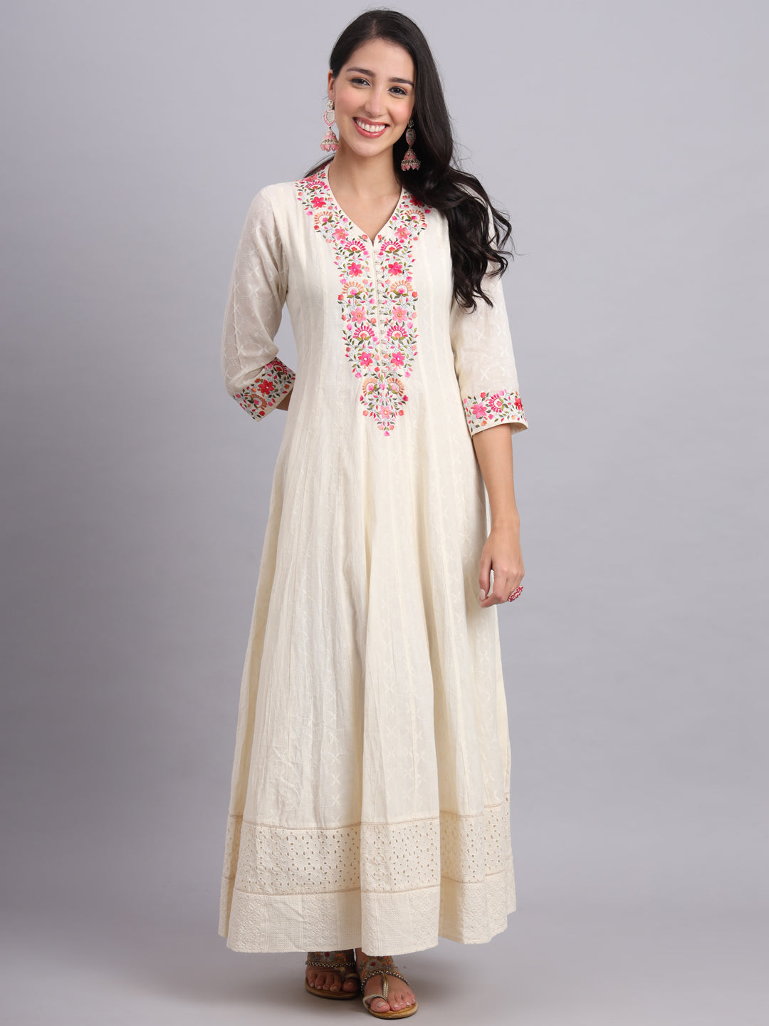 Kareena Anarkali – Elegant Flow with Parsi Embroidery