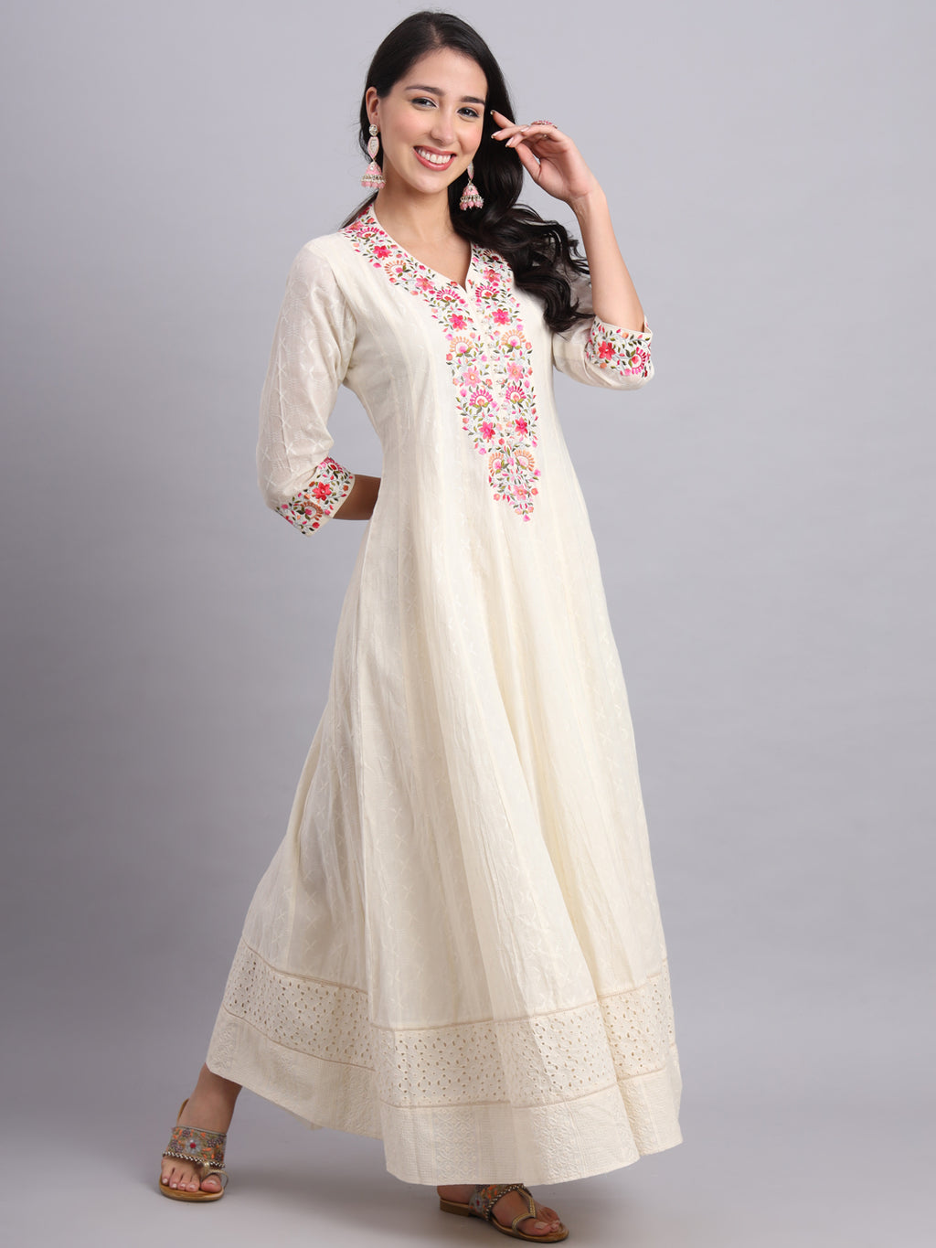 Kareena Anarkali – Elegant Flow with Parsi Embroidery