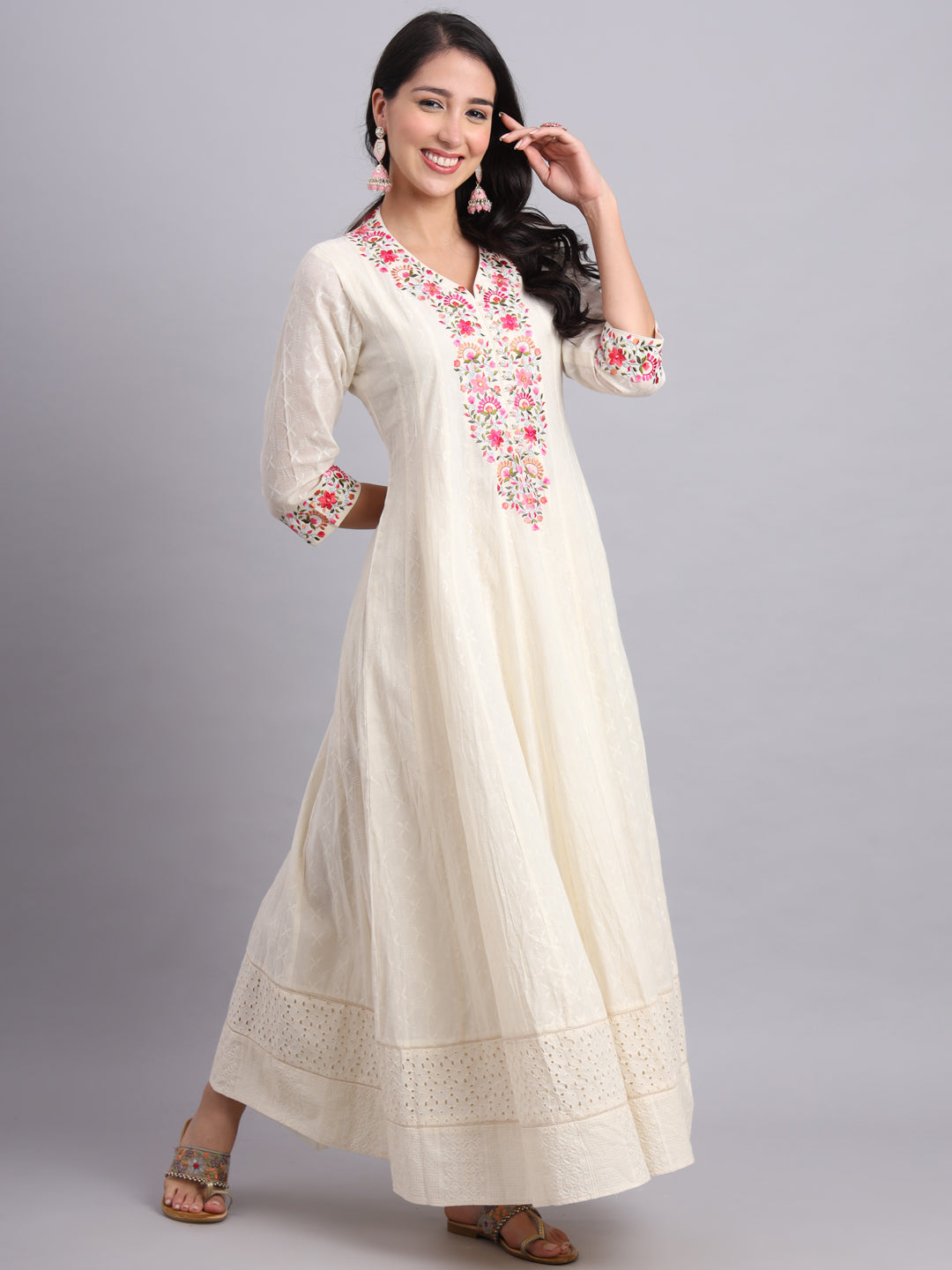 Kareena Anarkali – Elegant Flow with Parsi Embroidery