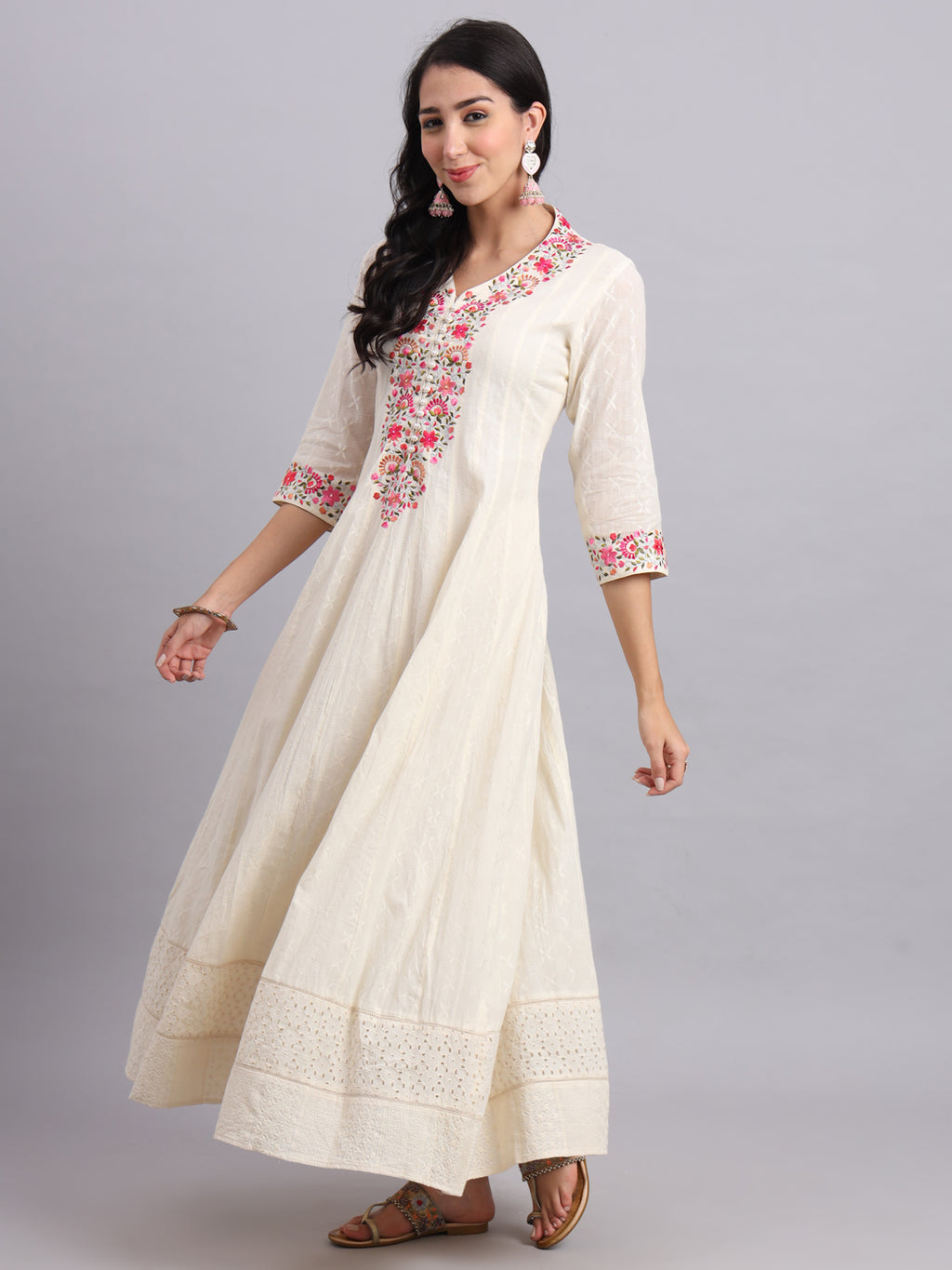 Kareena Anarkali – Elegant Flow with Parsi Embroidery