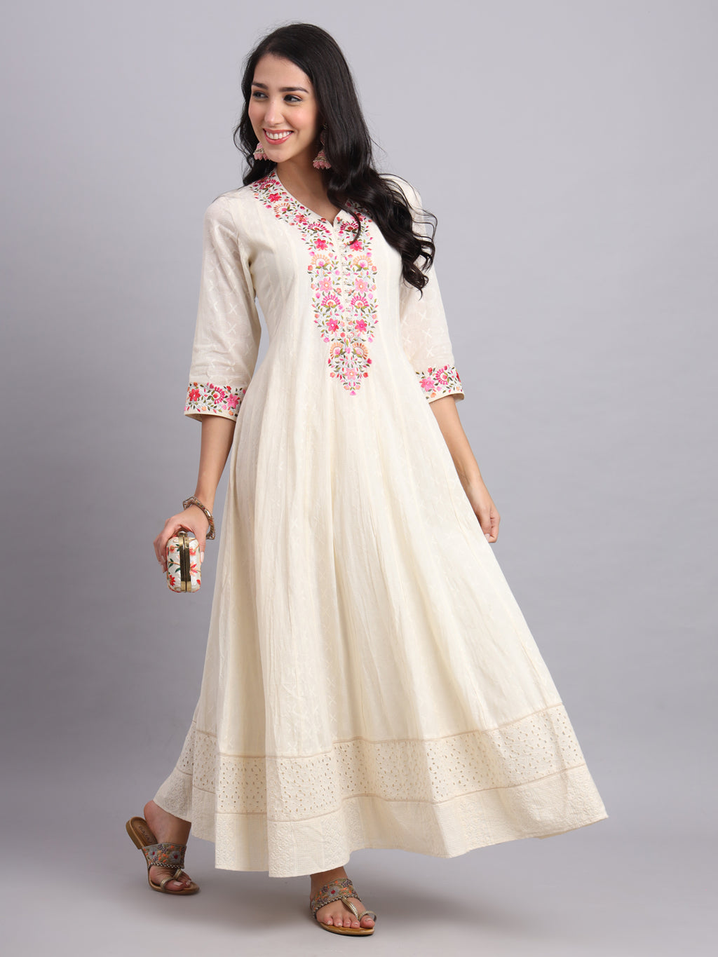 Kareena Anarkali – Elegant Flow with Parsi Embroidery
