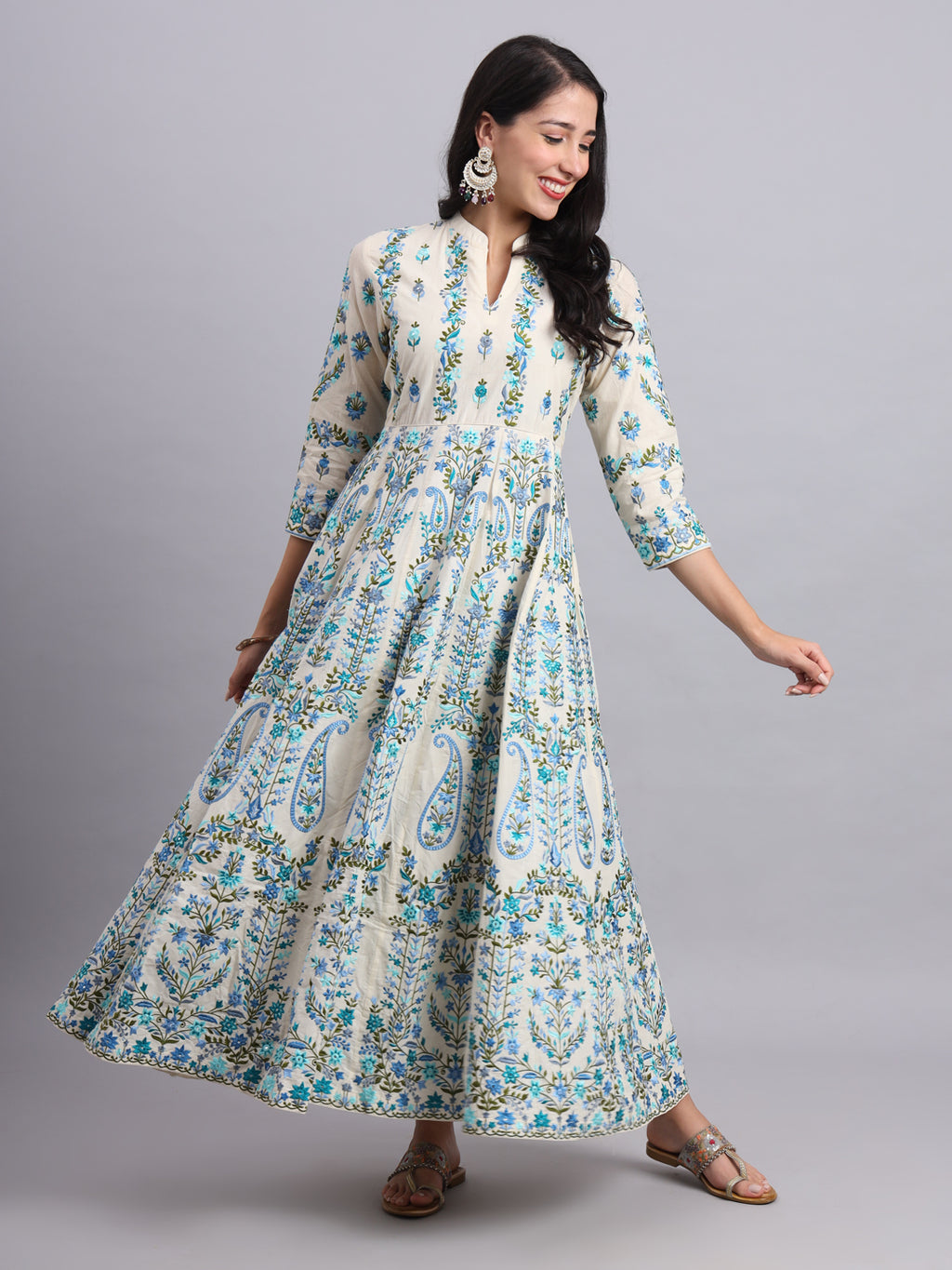Kashmiri Anarkali – Regal Grace with Parsi Embroidery