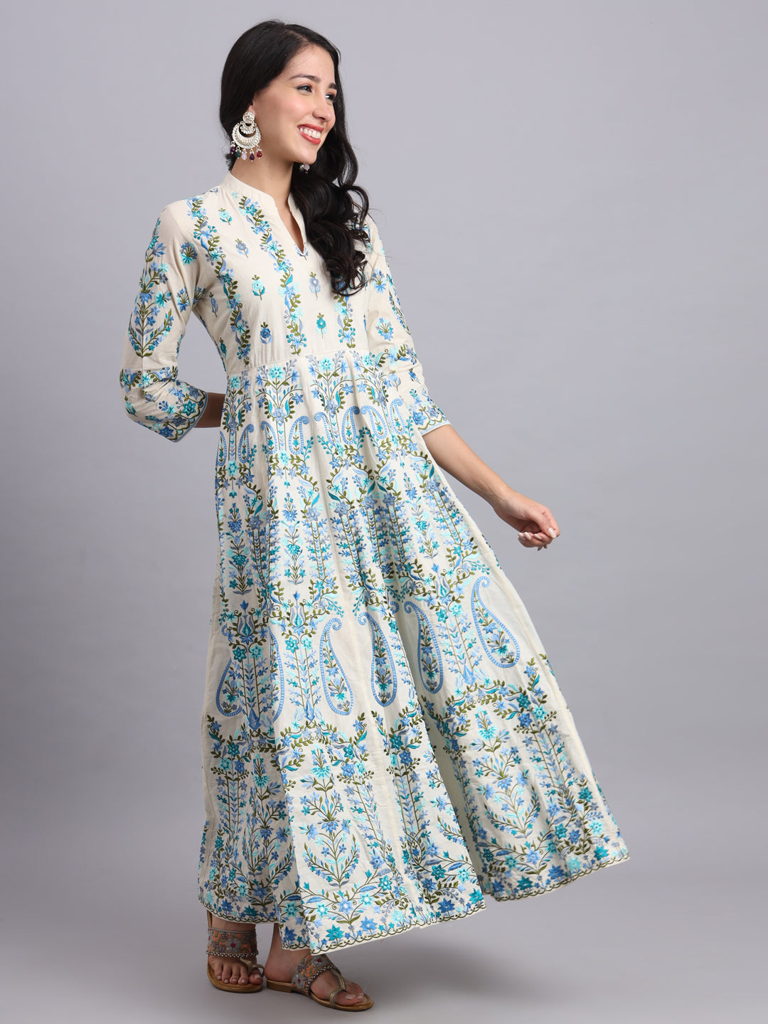 Kashmiri Anarkali – Regal Grace with Parsi Embroidery