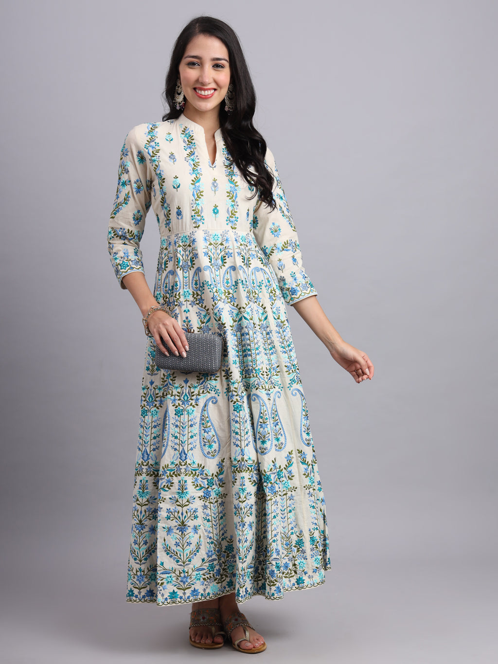 Kashmiri Anarkali – Regal Grace with Parsi Embroidery