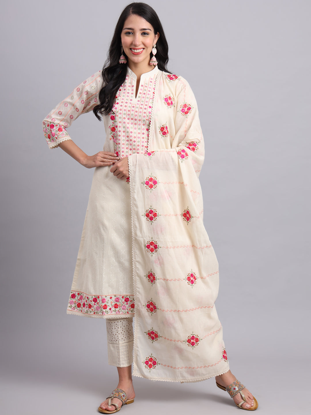 Parsi Embroidery Dod Kurta Set – Elegant Ethnic Wear for Women