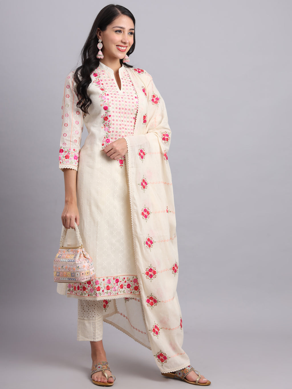 Parsi Embroidery Dod Kurta Set – Elegant Ethnic Wear for Women