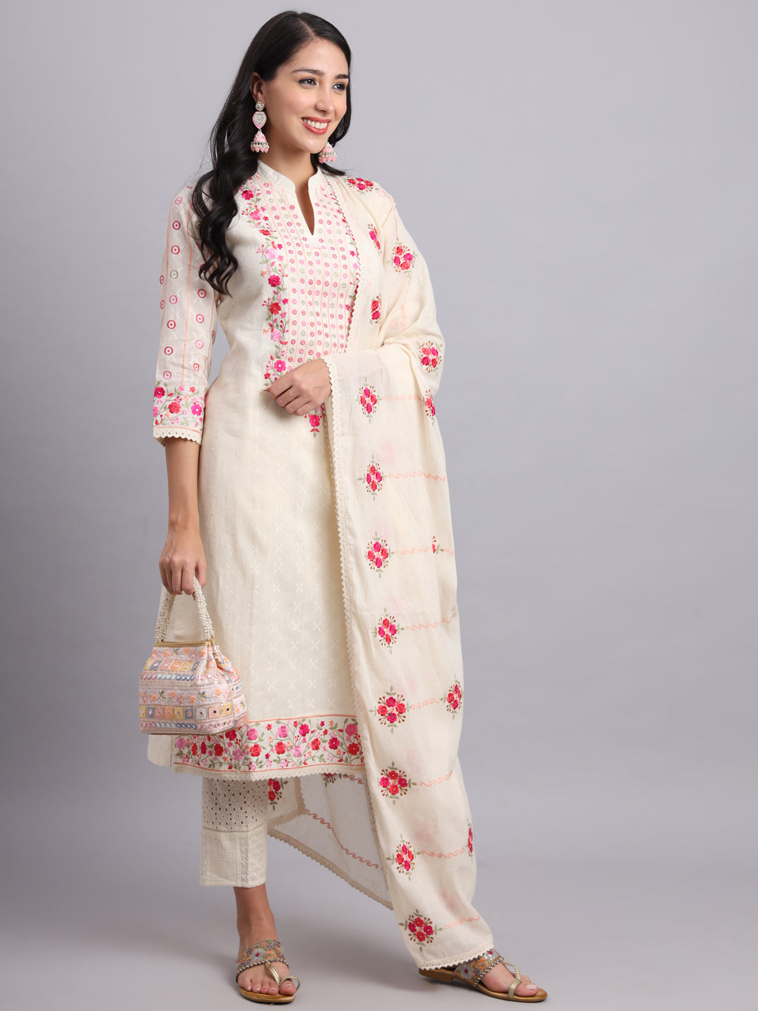 Parsi Embroidery Dod Kurta Set – Elegant Ethnic Wear for Women