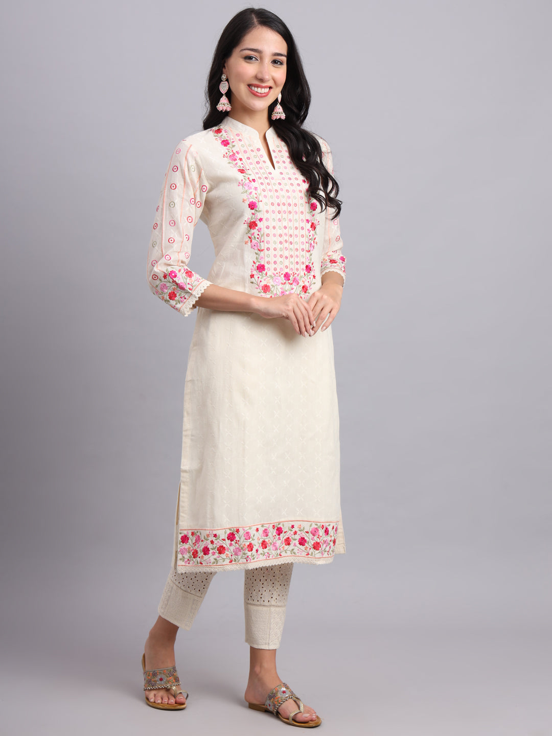 Parsi Embroidery Dod Kurta Set – Elegant Ethnic Wear for Women