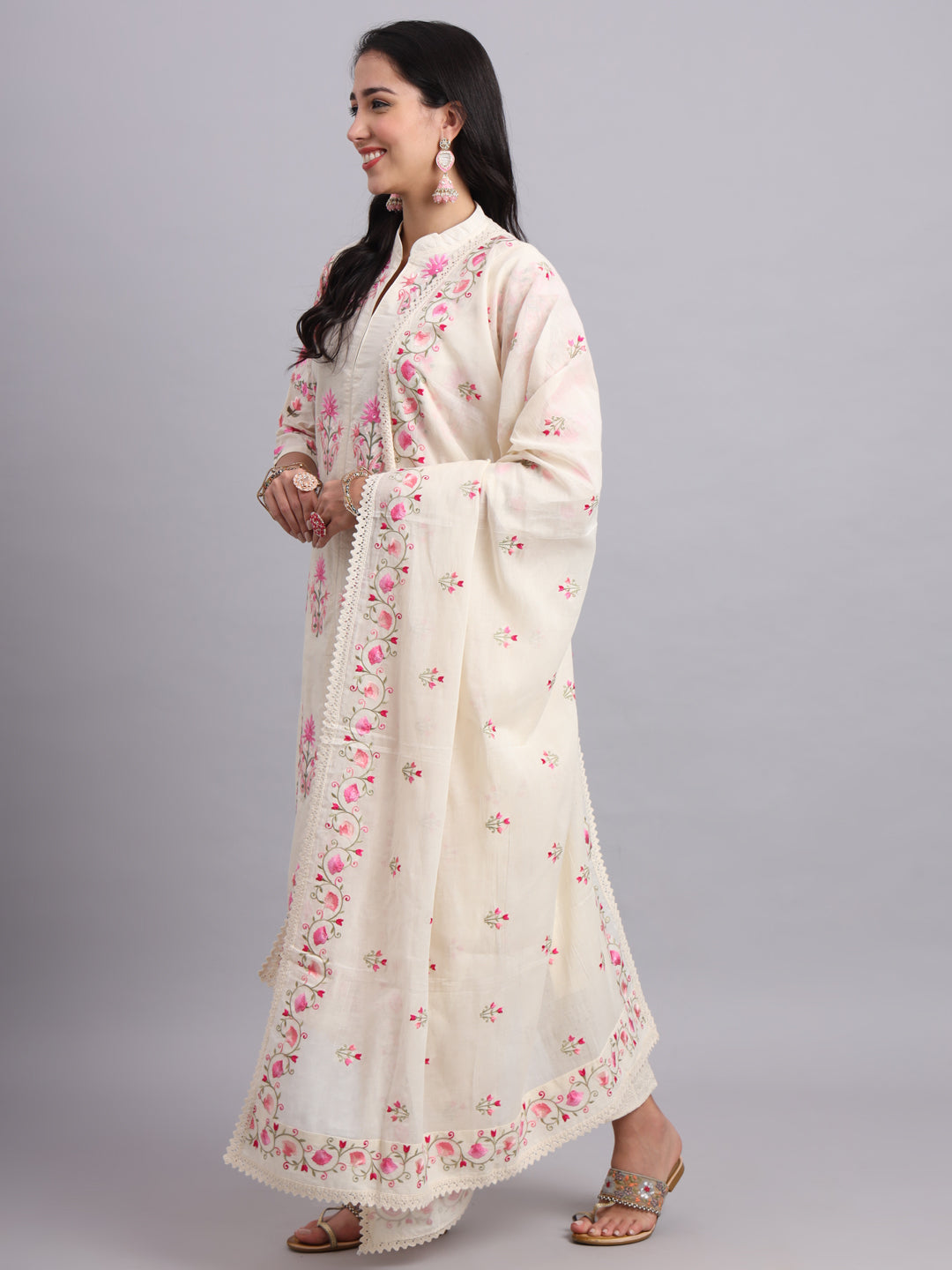 Pakiza Thiree Kurta Set – Women’s Parsi Embroidery Ethnic Wear for Weddings & Festivals