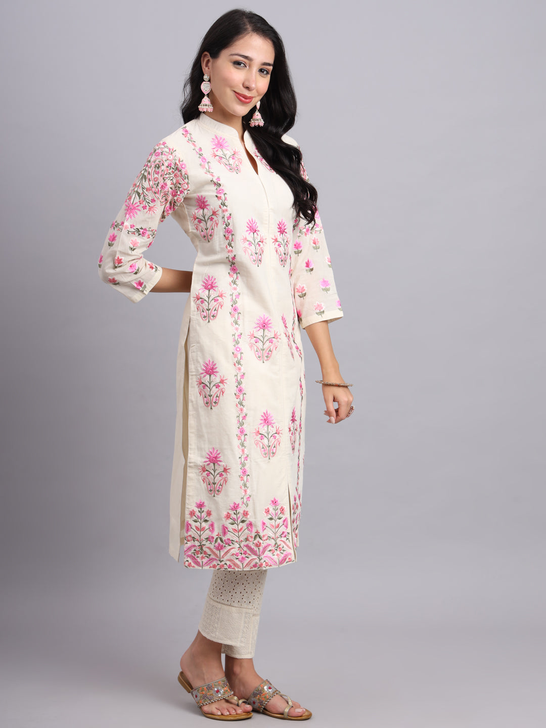 Pakiza Thiree Kurta Set – Women’s Parsi Embroidery Ethnic Wear for Weddings & Festivals