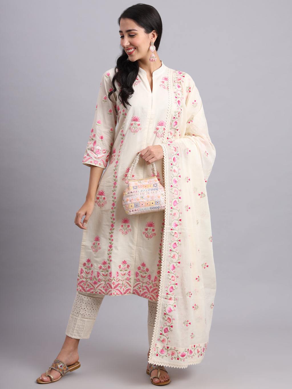 Pakiza Women's Elegant Three Kurta Set – Stylish Ethnic Wear for Festivals & Weddings