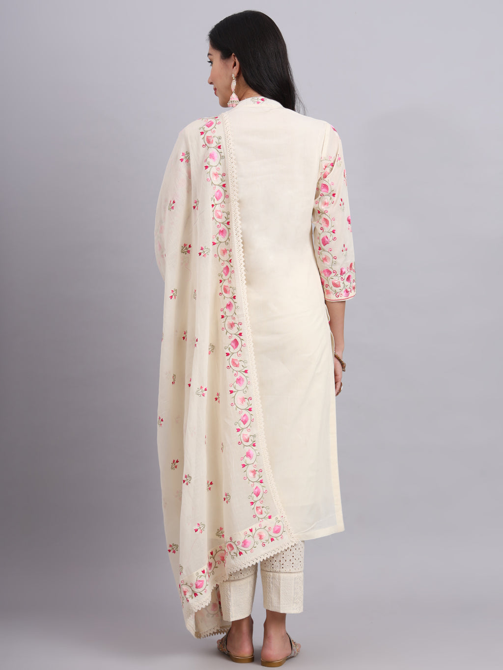 Barfi Kurta Set with Elegant Parsi Embroidery – Luxury Ethnic Wear for Festive Occasions
