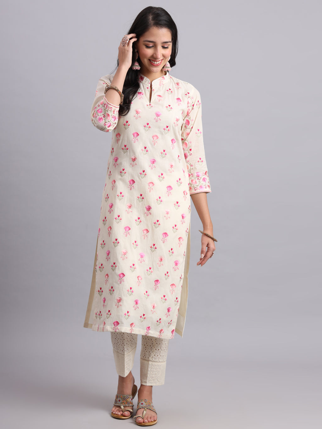 Barfi Kurta Set – Women’s Parsi Embroidery Ethnic Wear for Festive Occasions