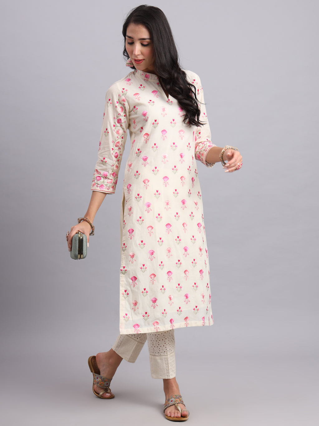 Barfi Kurta Set – Women’s Parsi Embroidery Ethnic Wear for Festive Occasions