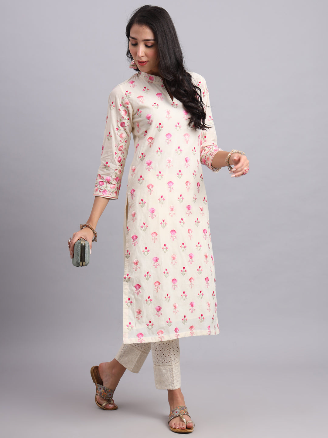 Barfi Kurta Set – Women’s Parsi Embroidery Ethnic Wear for Festive Occasions