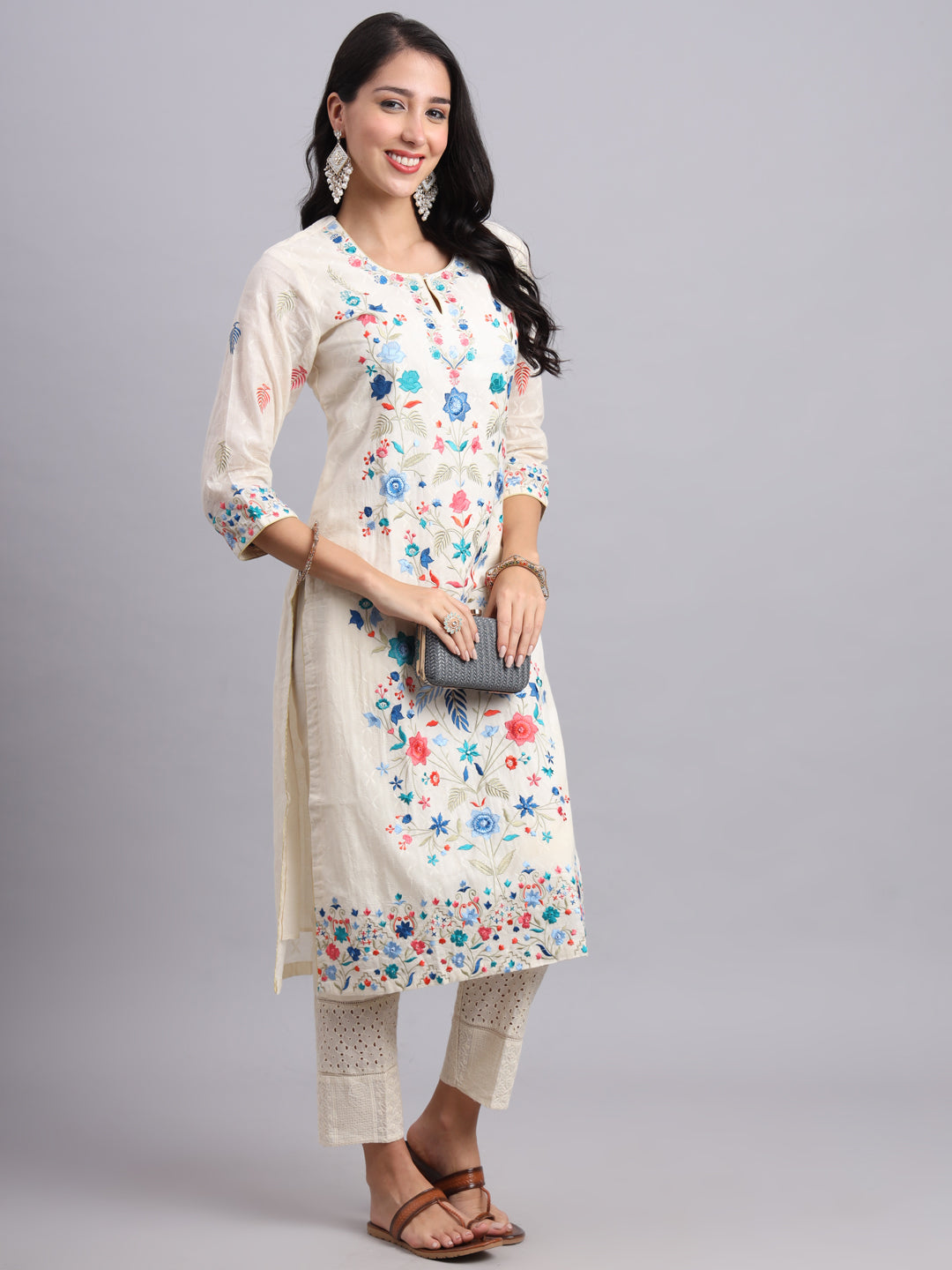 Floral Embroidered Liora Luxe Kurta Set