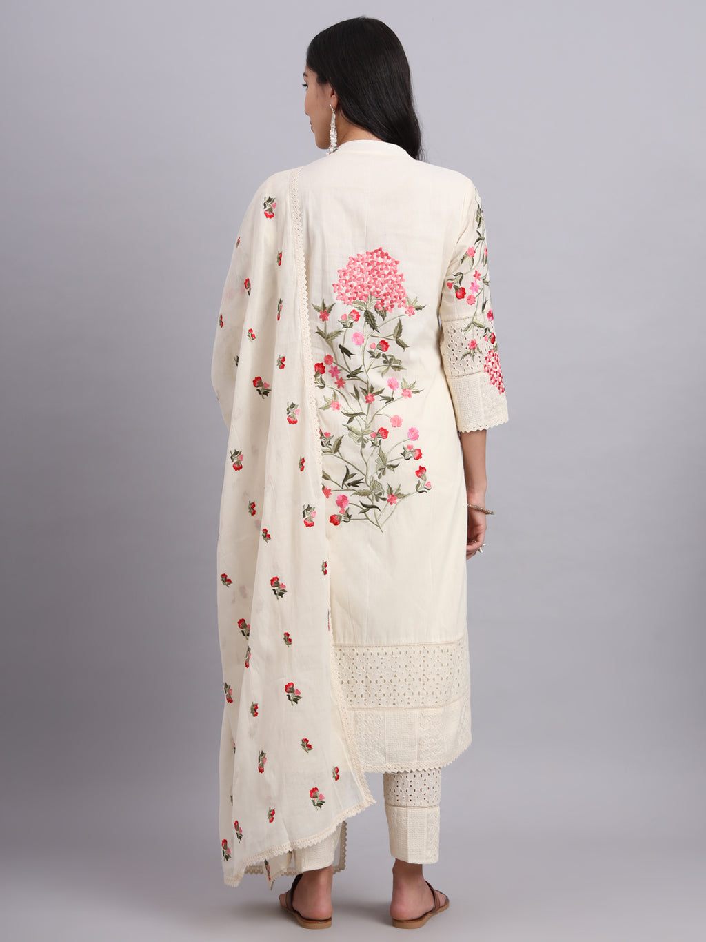 Back Embroidery Kurta Set – Graceful Parsi Embroidery Style