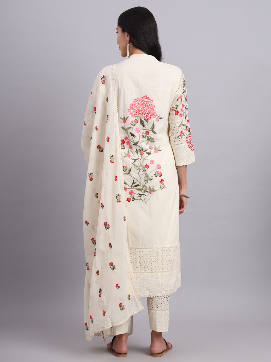 Back Embroidery Kurta Set – Graceful Parsi Embroidery Style