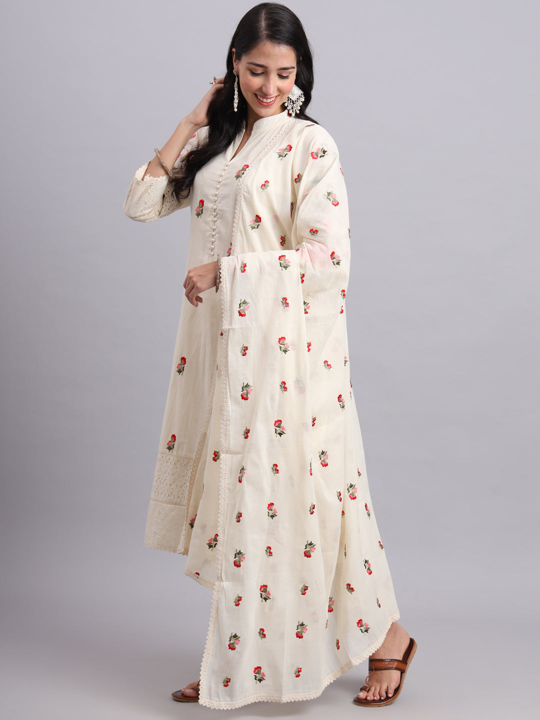 Back Embroidery Kurta Set – Graceful Parsi Embroidery Style