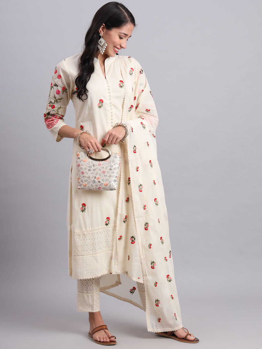Back Embroidery Kurta Set – Graceful Parsi Embroidery Style