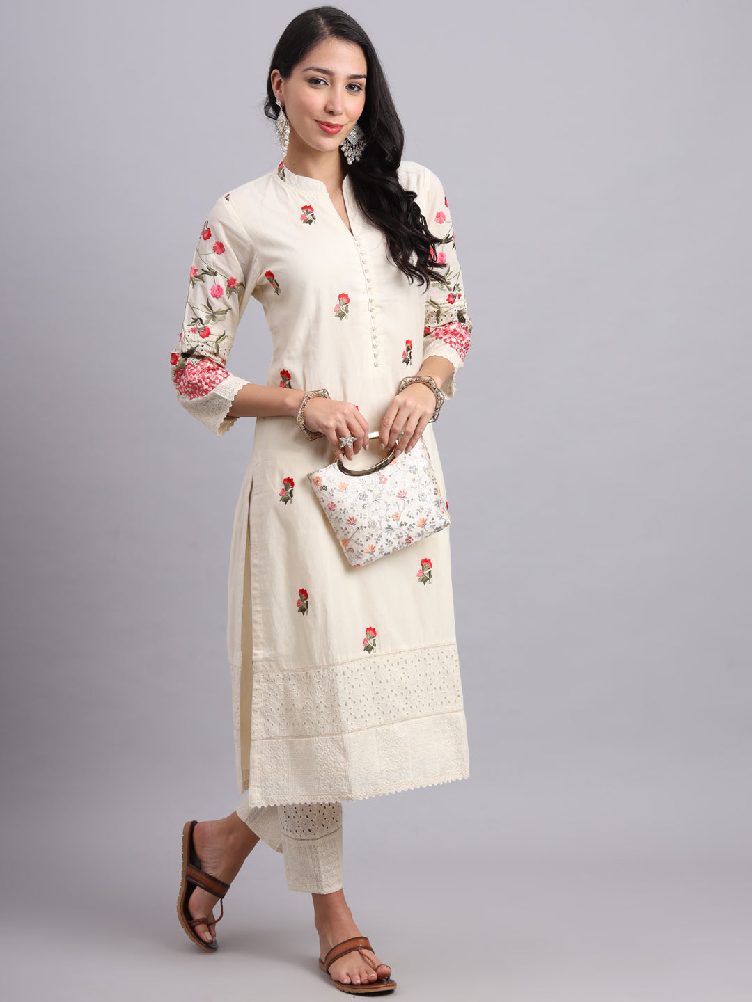 Classic White Cotton Kurta Palazzo Set – Everyday Comfort & Style for Women