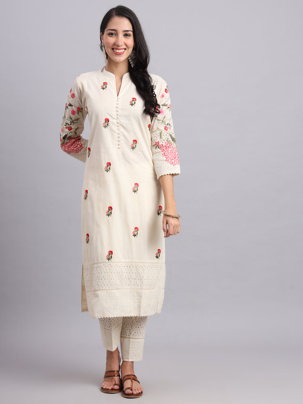 Classic White Cotton Kurta Palazzo Set – Everyday Comfort & Style for Women
