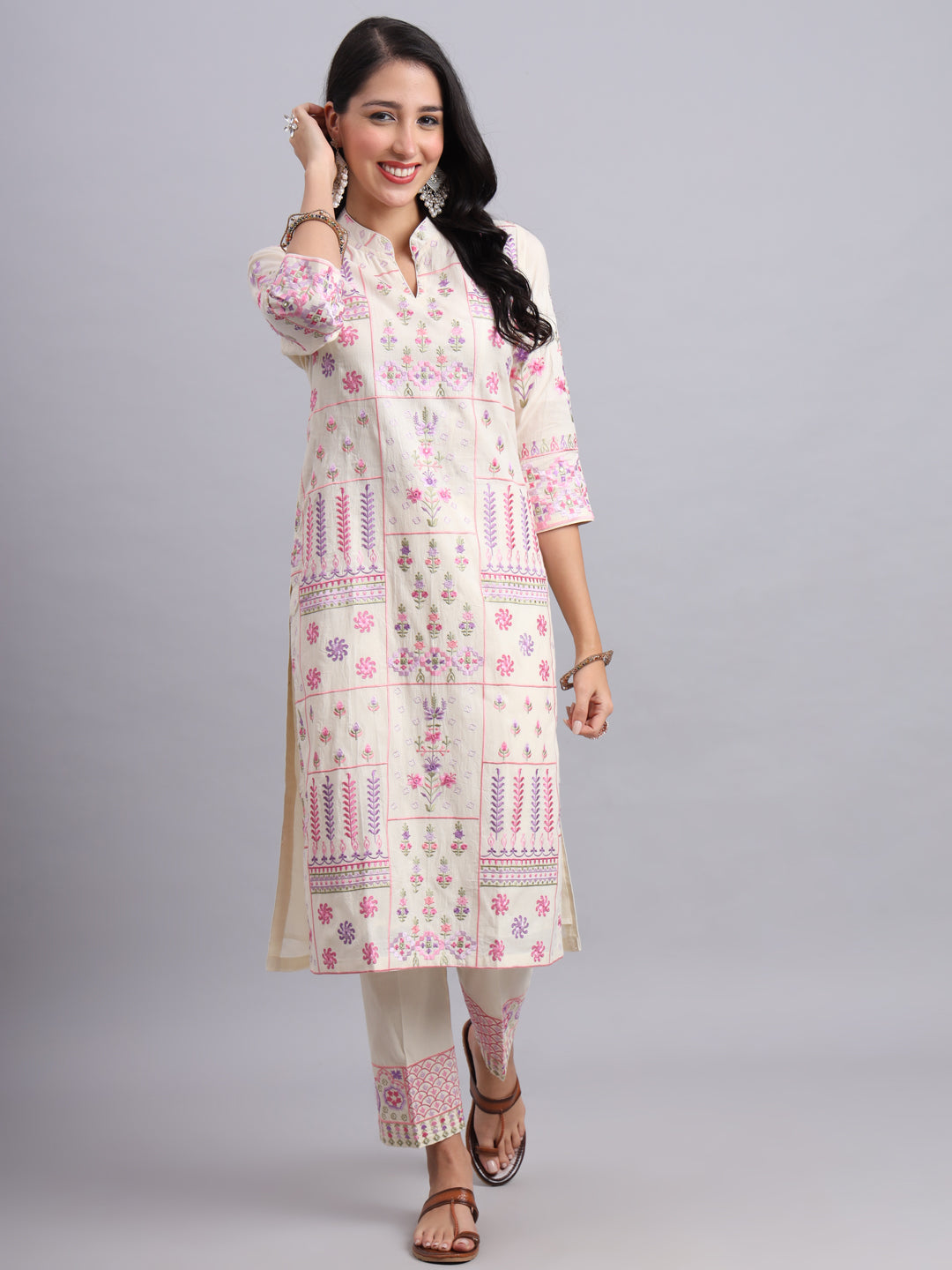 Rajasthan Royale Kurta Set – Traditional Parsi Gara Embroidered Ethnic Wear for Women