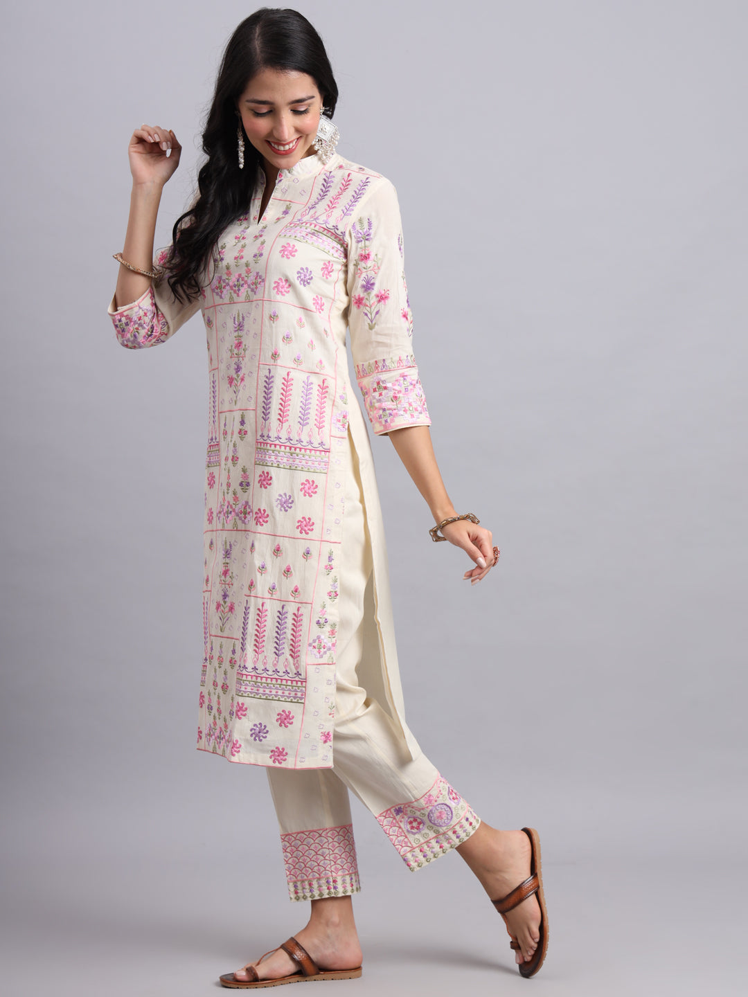 Rajasthan Royale Kurta Set – Traditional Parsi Gara Embroidered Ethnic Wear for Women
