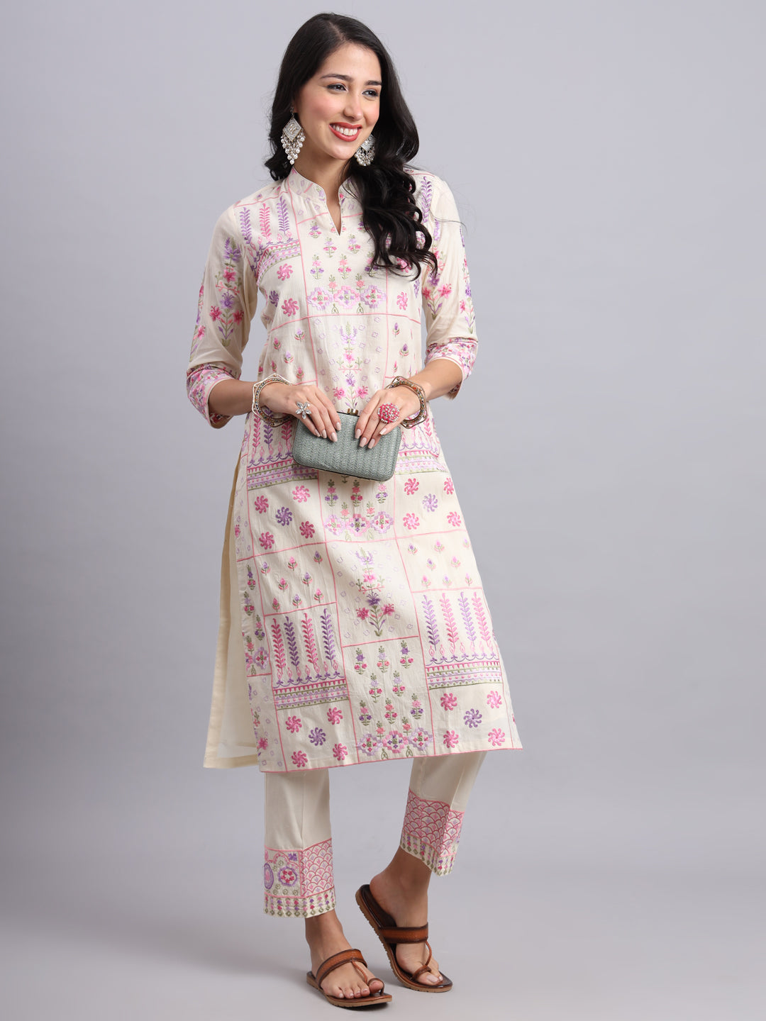 Rajasthan Royale Kurta Set – Traditional Parsi Gara Embroidered Ethnic Wear for Women