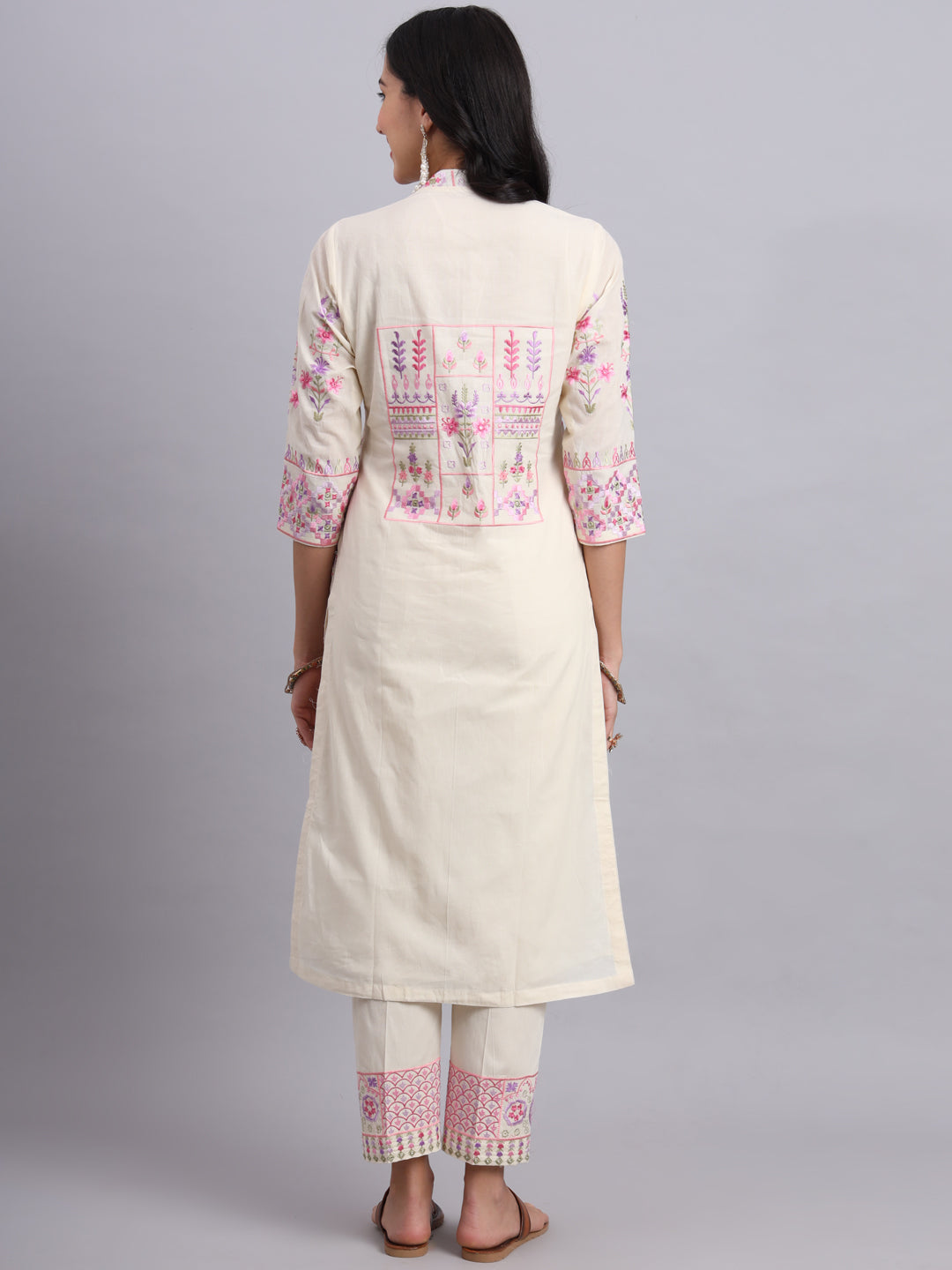 Cream Cotton Printed Kurta for Women – Ethnic & Office Wear (Only Kurta)