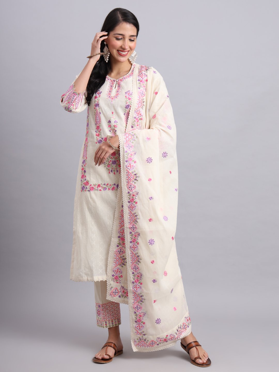 Rajasthani Yog Kurta Set – Parsi Embroidery Ethnic Wear for Women