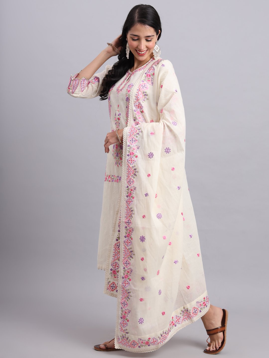 Rajasthani Yog Kurta Set – Parsi Embroidery Ethnic Wear for Women