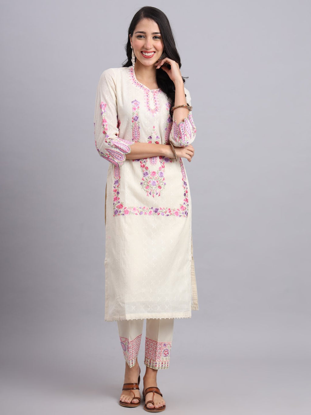 Rajasthani Yog Kurta Set – Parsi Embroidery Ethnic Wear for Women