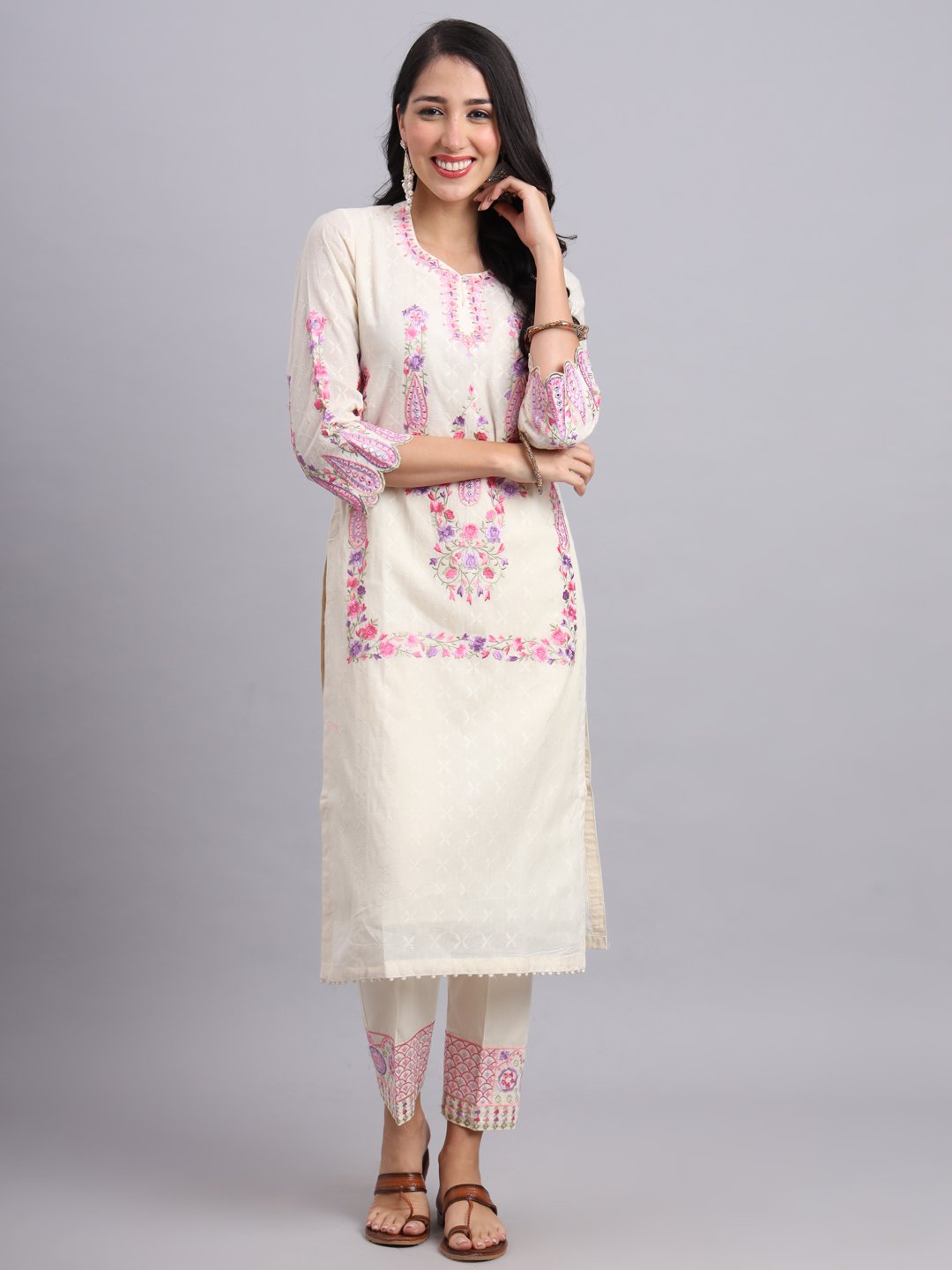 Rajasthani Yog Kurta Set – Parsi Embroidery Ethnic Wear for Women