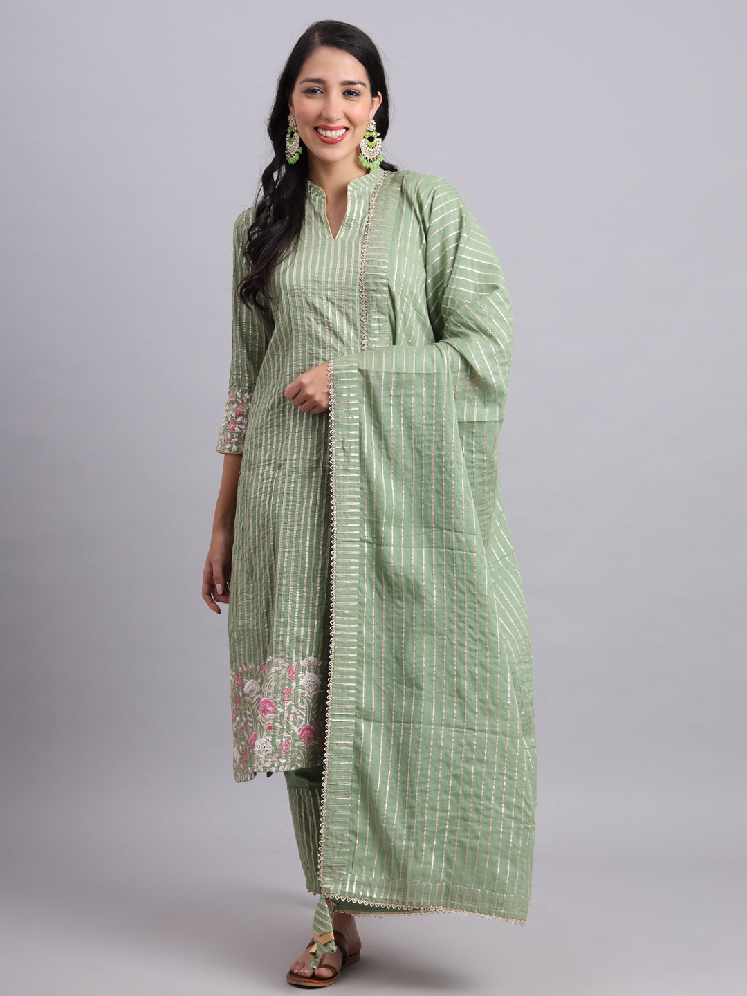 Gota Green Kurta Set – Subtle Shine, Everyday Grace