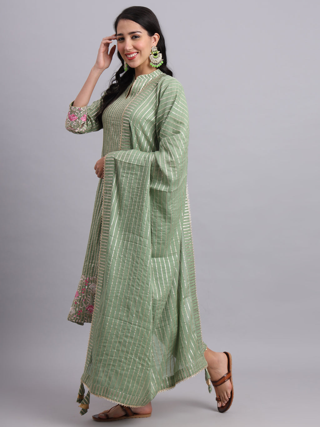 Gota Green Kurta Set – Subtle Shine, Everyday Grace