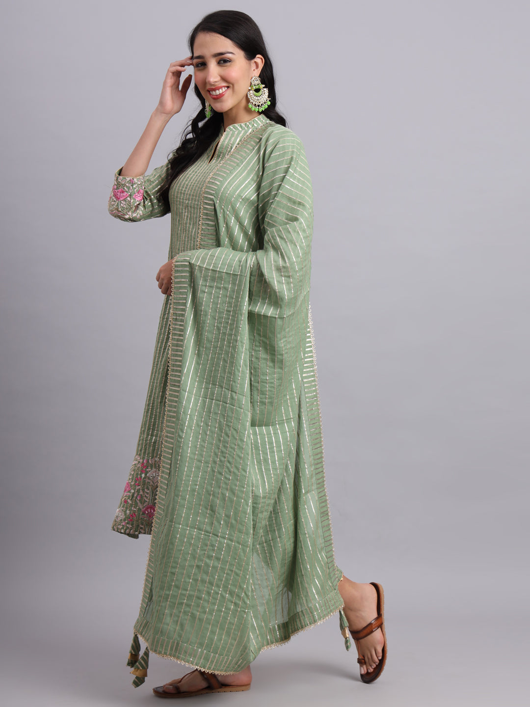 Gota Green Kurta Set – Subtle Shine, Everyday Grace