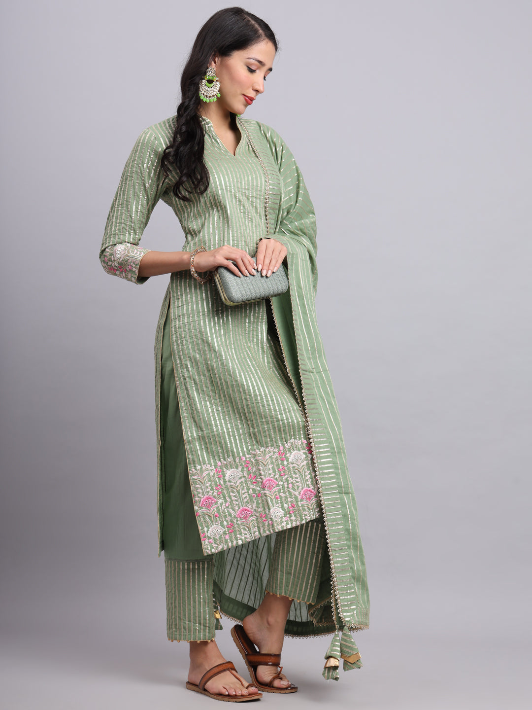 Gota Green Kurta Set – Subtle Shine, Everyday Grace