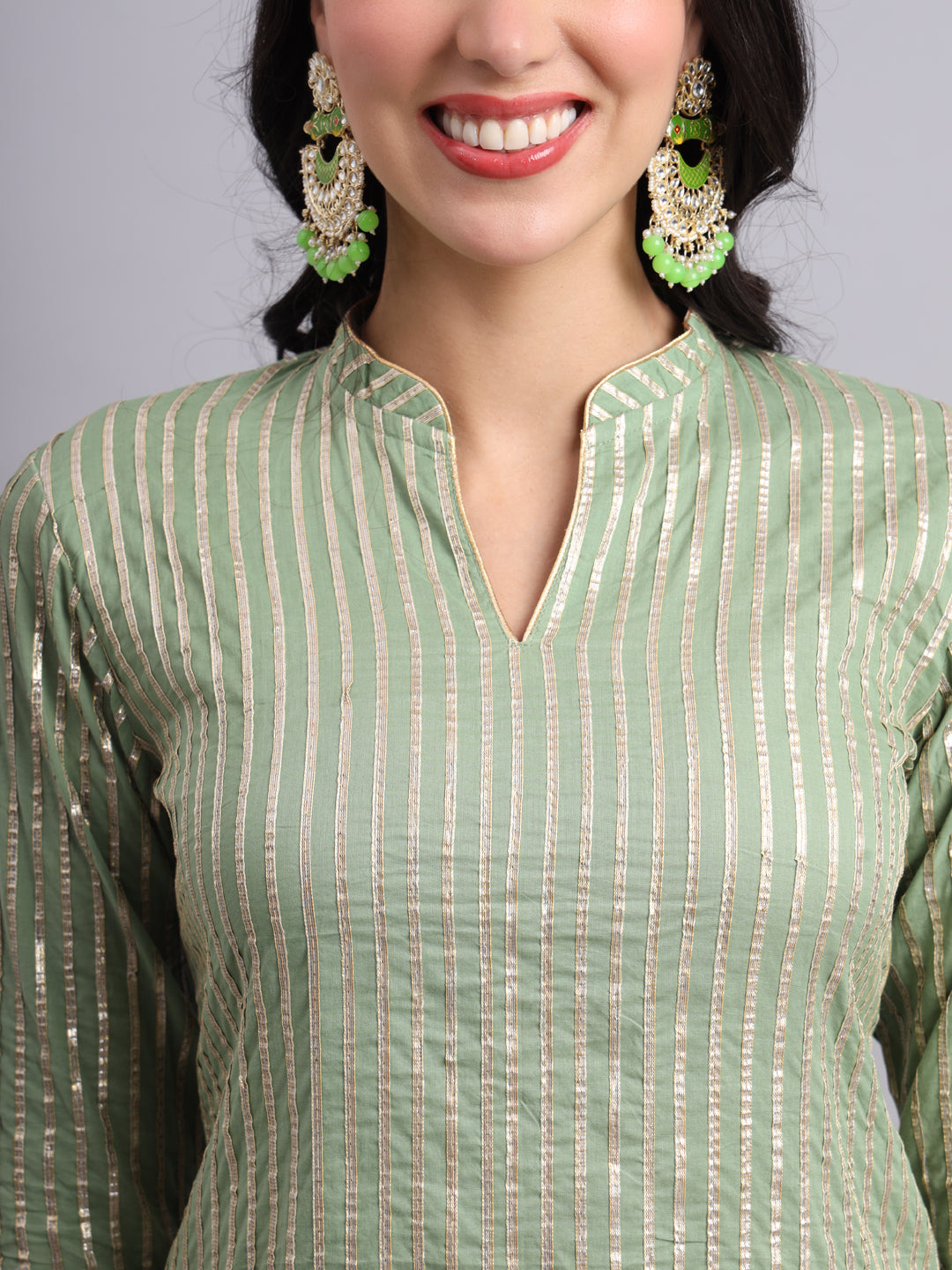 Gota Green Kurta Set – Subtle Shine, Everyday Grace