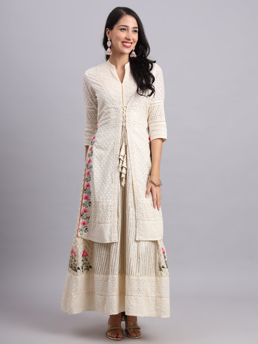 Noor-e-Jecat Frock Set – Elegant Anarkali Kurta with Sharara